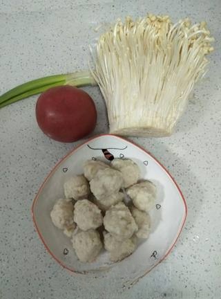 Exclusive Tomato, Enoki Mushroom, and Fish Ball Soup