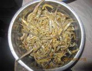 Stir-fried dried small fish with chili