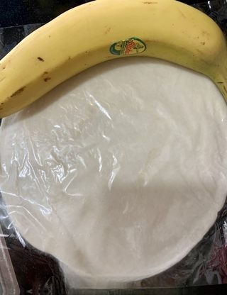Hand-grabbed pancake banana roll