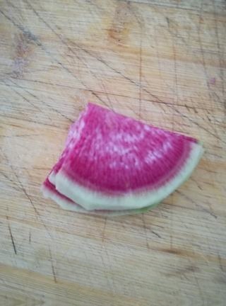 Homemade Red Heart Radish Shreds