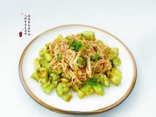 Exclusive Cold Dressed Cucumber with Sesame Paste and Enoki Mushrooms