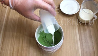 Yogurt Basque cheesecake, small and tempting, enchanting matcha, rich flavor, satisfying in one bite.