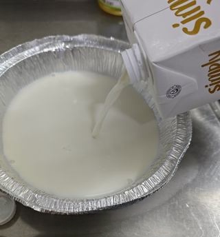 Eggs, milk, bread, pudding