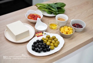 Spanish olive fermented bean curd and tofu salad