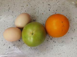 Eggs with double tomatoes