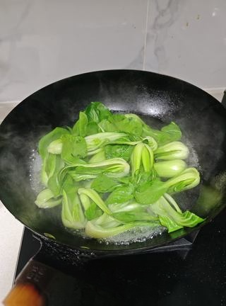 Shiitake mushrooms with Chinese broccoli