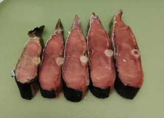 Steamed king salmon