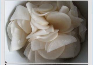 Korean-style kimchi with sour and spicy pickled radish
